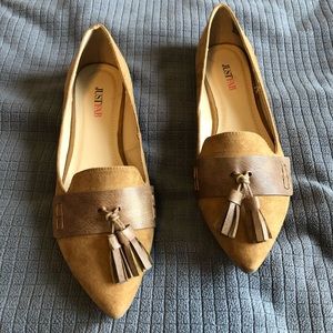 Camel brown just fab flats size 8